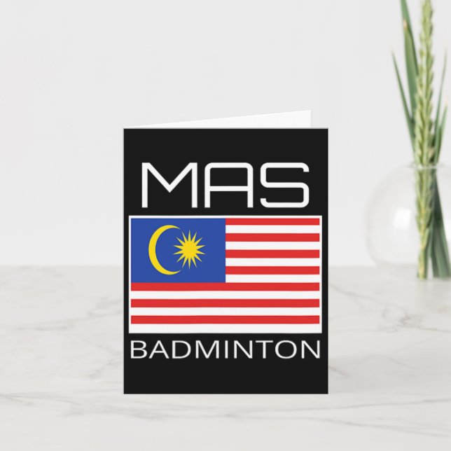 Malaysia Dminton Team Malaysian Athlete Mas Flag  Card (Front)