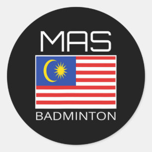 Malaysia Dminton Team Malaysian Athlete Mas Flag  Classic Round Sticker