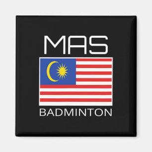 Malaysia Dminton Team Malaysian Athlete Mas Flag Magnet