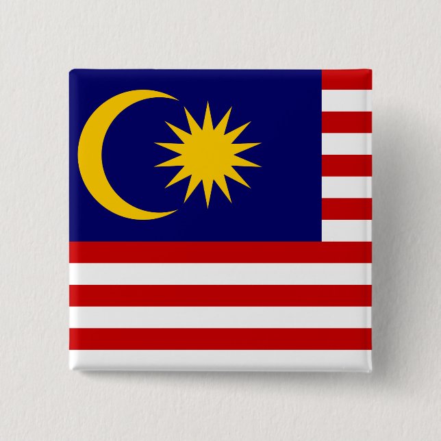 Malaysia Flag 15 Cm Square Badge (Front)