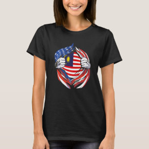 Malaysia Flag American Proud Of My Malaysian Herit T-Shirt