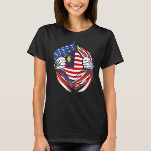 Malaysia Flag American Proud of My Malaysian Herit T-Shirt