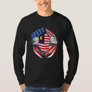 Malaysia Flag American Proud Of My Malaysian Herit T-Shirt