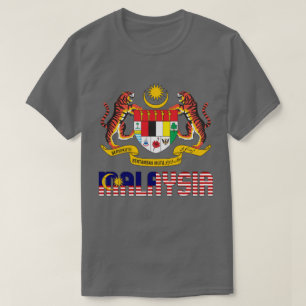 Malaysia Flag and Coat Of Arms Patriotic T-Shirt