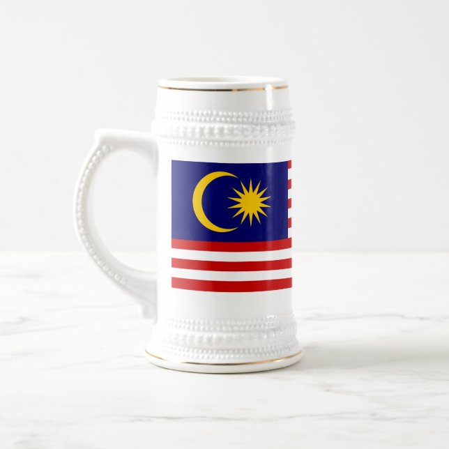 Malaysia Flag Beer Stein (Left)