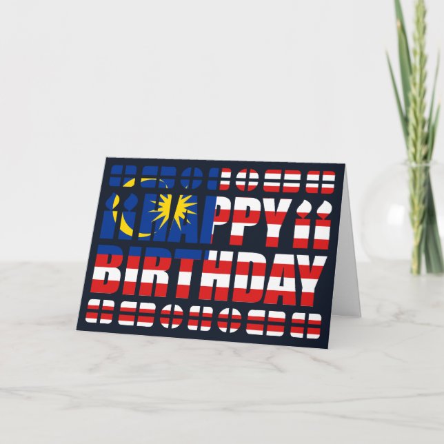 Malaysia Flag Birthday Card (Front)
