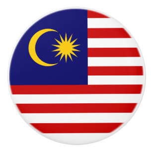 Malaysia Flag Ceramic Knob