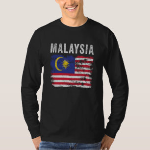 Malaysia Flag Distressed Men Women Kids Malaysian T-Shirt