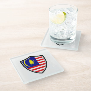 Malaysia flag glass coaster