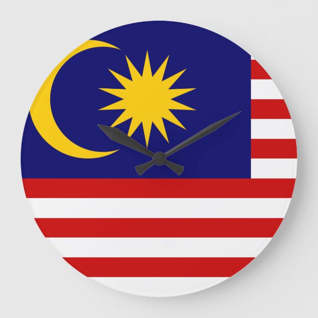 Malaysia Flag Large Clock (Front)