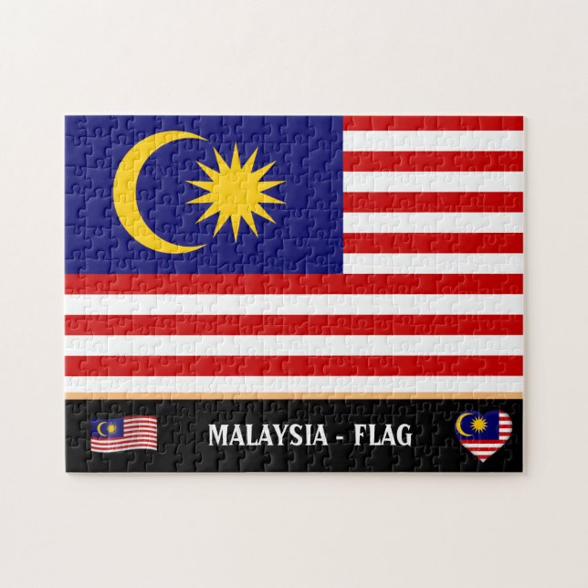 Malaysia Flag & Malaysia country / Malaysia Jigsaw Puzzle (Horizontal)
