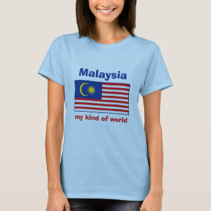 Malaysia Flag + Map + Text T-Shirt