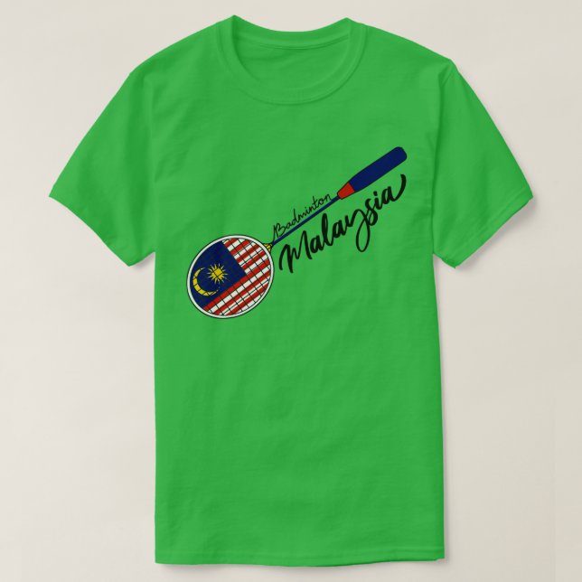 Malaysia Flag of Badminton Racquet Racket Sports M T-Shirt (Design Front)