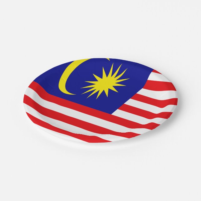 Malaysia flag paper plate (Angled)
