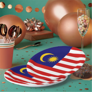 Malaysia flag paper plate