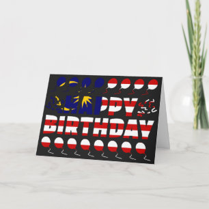 Malaysia Flag Patriotic Birthday Card