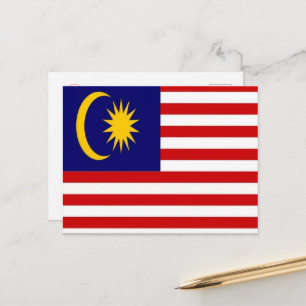 Malaysia - Flag - Postcard