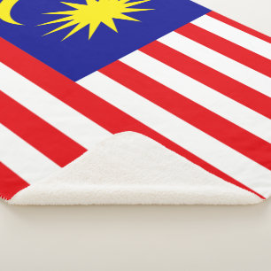 Malaysia flag sherpa blanket