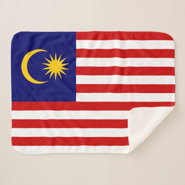 Malaysia Flag Sherpa Blanket (Front (Horizontal))
