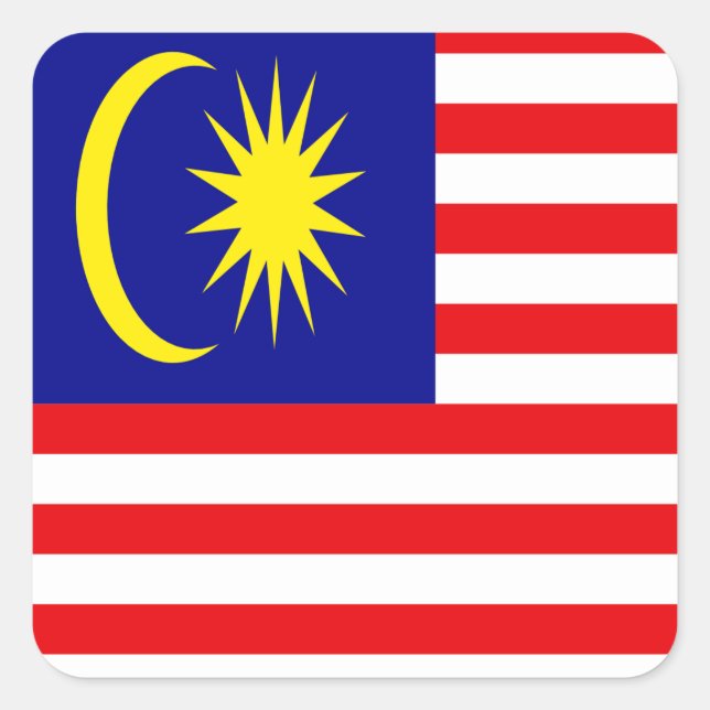 Malaysia flag square sticker (Front)