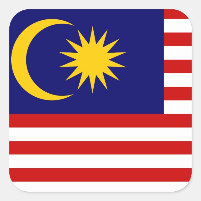 Malaysia Flag Square Sticker (Front)