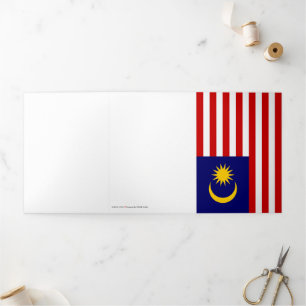 Malaysia flag Tri-Fold card