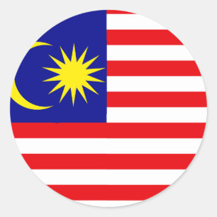 Malaysia High quality Flag Classic Round Sticker
