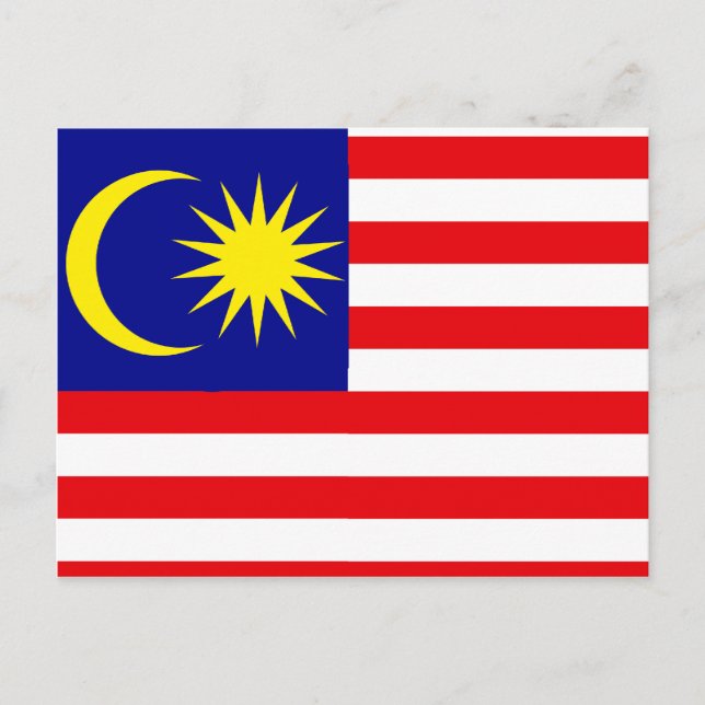 Malaysia High quality Flag Postcard (Front)