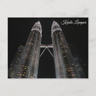 Malaysia Kuala Lumpur Petronas Towers at Night Postcard
