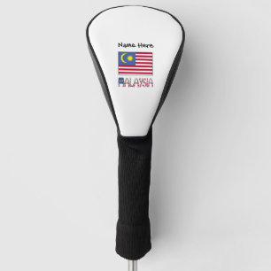 Malaysia Malaysian Flag Black Personalisation Golf Head Cover