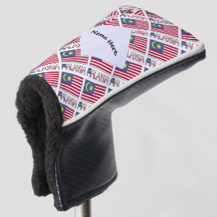 Malaysia Malaysian Flag Tiled Black Personalizatio Golf Head Cover
