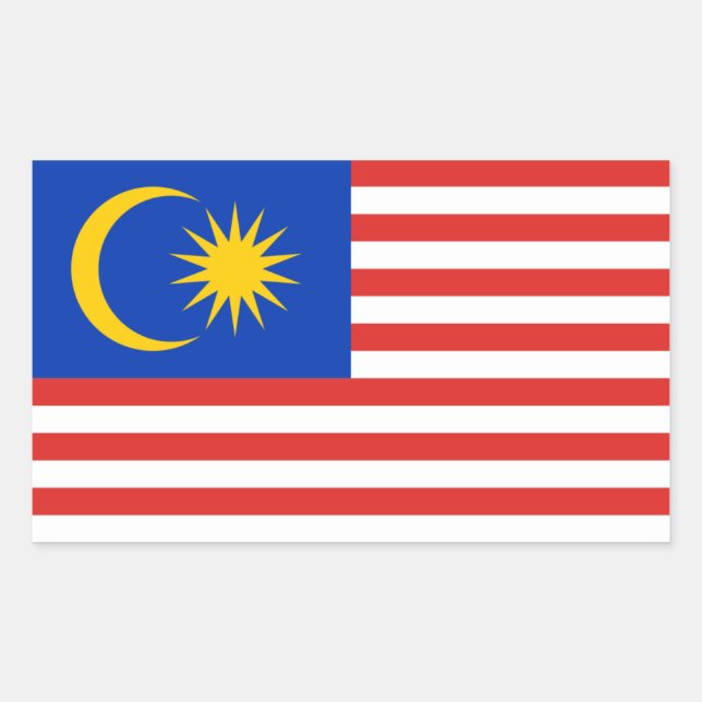 Malaysia/Malaysian/Malay Flag Rectangular Sticker (Front)