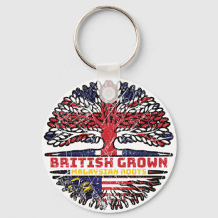 Malaysia Malaysian Uk United Kingdom British Tree Key Ring