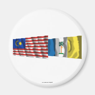 Malaysia & Penang waving flags Magnet