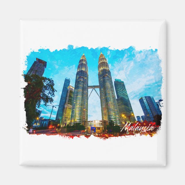 Malaysia Petronas Tower Skyline Magnet (Front)