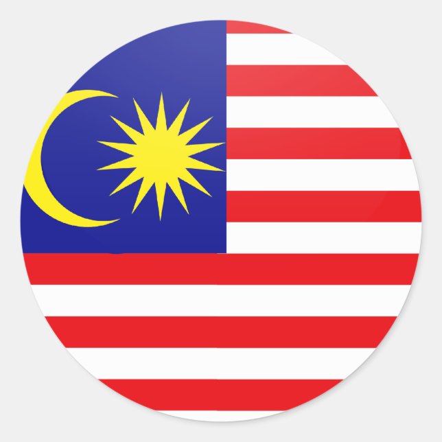 Malaysia quality Flag Circle Classic Round Sticker (Front)