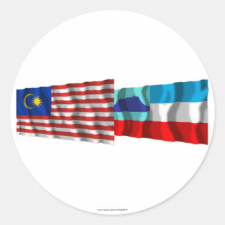 Malaysia & Sabah waving flags Classic Round Sticker