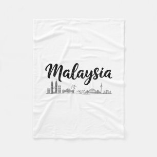Malaysia Skyline Travel Vacation Outfits Fleece Blanket