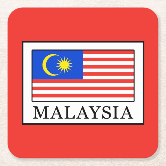 Malaysia Square Paper Coaster (Front)
