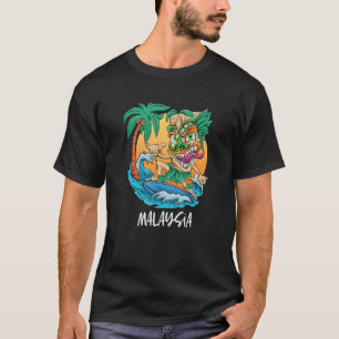 Malaysia Surfing Tiki Beach Vacation Men Boys T-Shirt