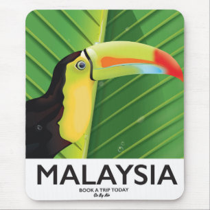 Malaysia Toucan travel poster Mouse Pad