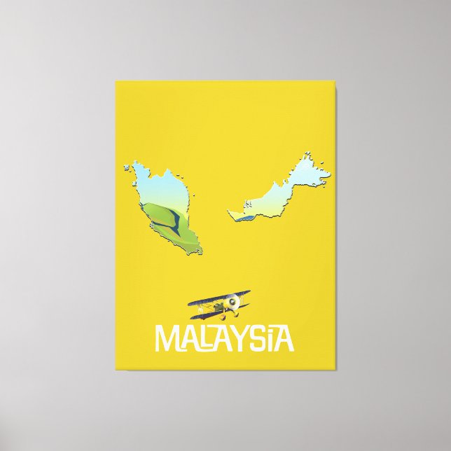 Malaysia Travel map Canvas Print (Front)