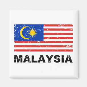 Malaysia Vintage Flag Magnet