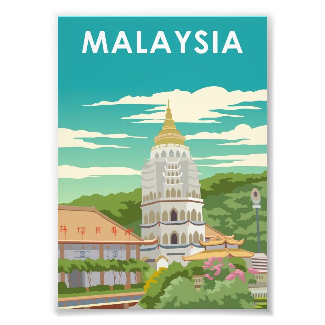 Malaysia Vintage Minimal Retro Travel Poster (Front)