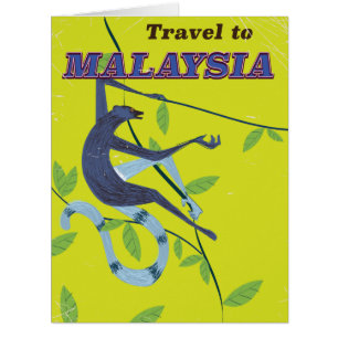 Malaysia vintage style travel poster