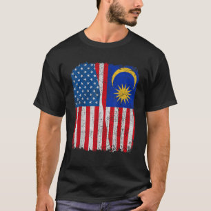 Malaysian American Flag Half USA Malaysia Root Pro T-Shirt