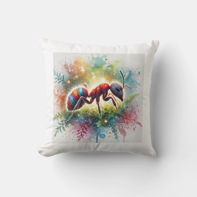 Malaysian exploding ant 221024AREF132 - Watercolor Cushion (Front)