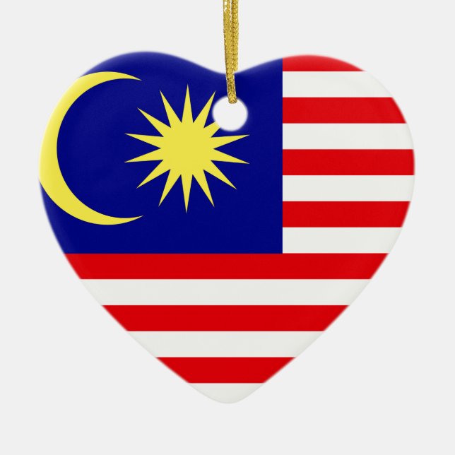 Malaysian Flag Ceramic Tree Decoration (Front)
