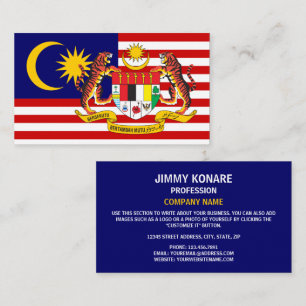 Malaysian Flag & Coat of Arms, Flag of Malaysia Business Card