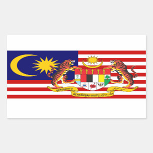 Malaysian Flag & Coat of Arms, Flag of Malaysia Rectangular Sticker